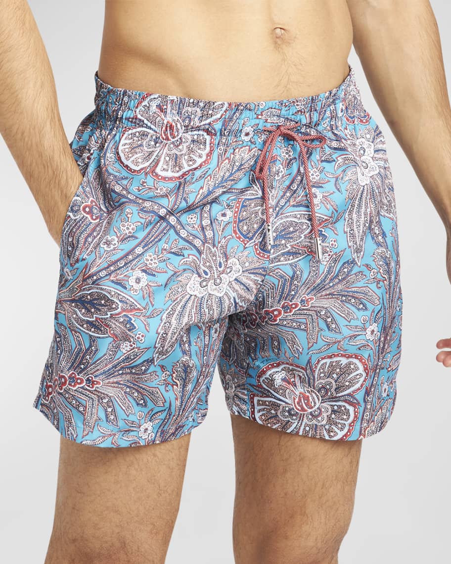 Etro Men's PaisleyPrint Swim Trunks Neiman Marcus