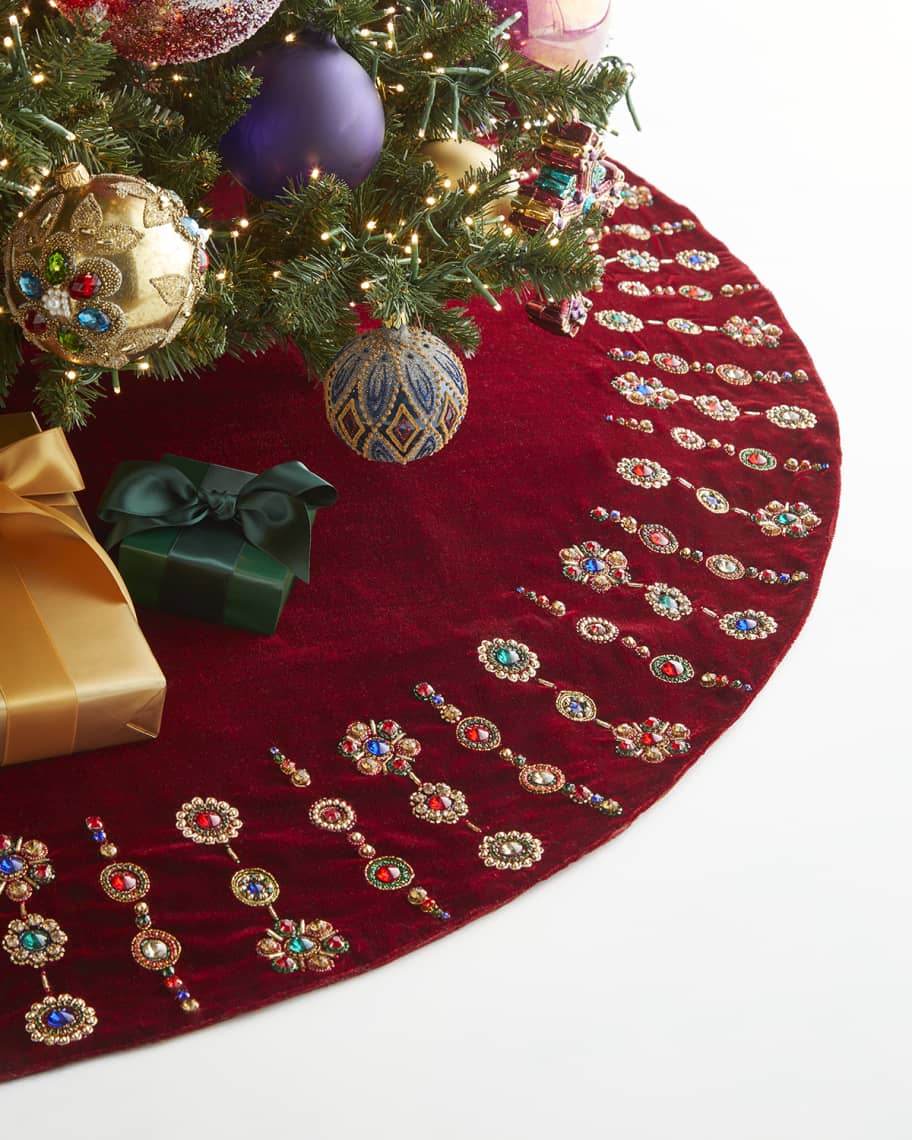 Neiman Marcus Spiritual Christmas Velvet Tree Skirt Neiman Marcus