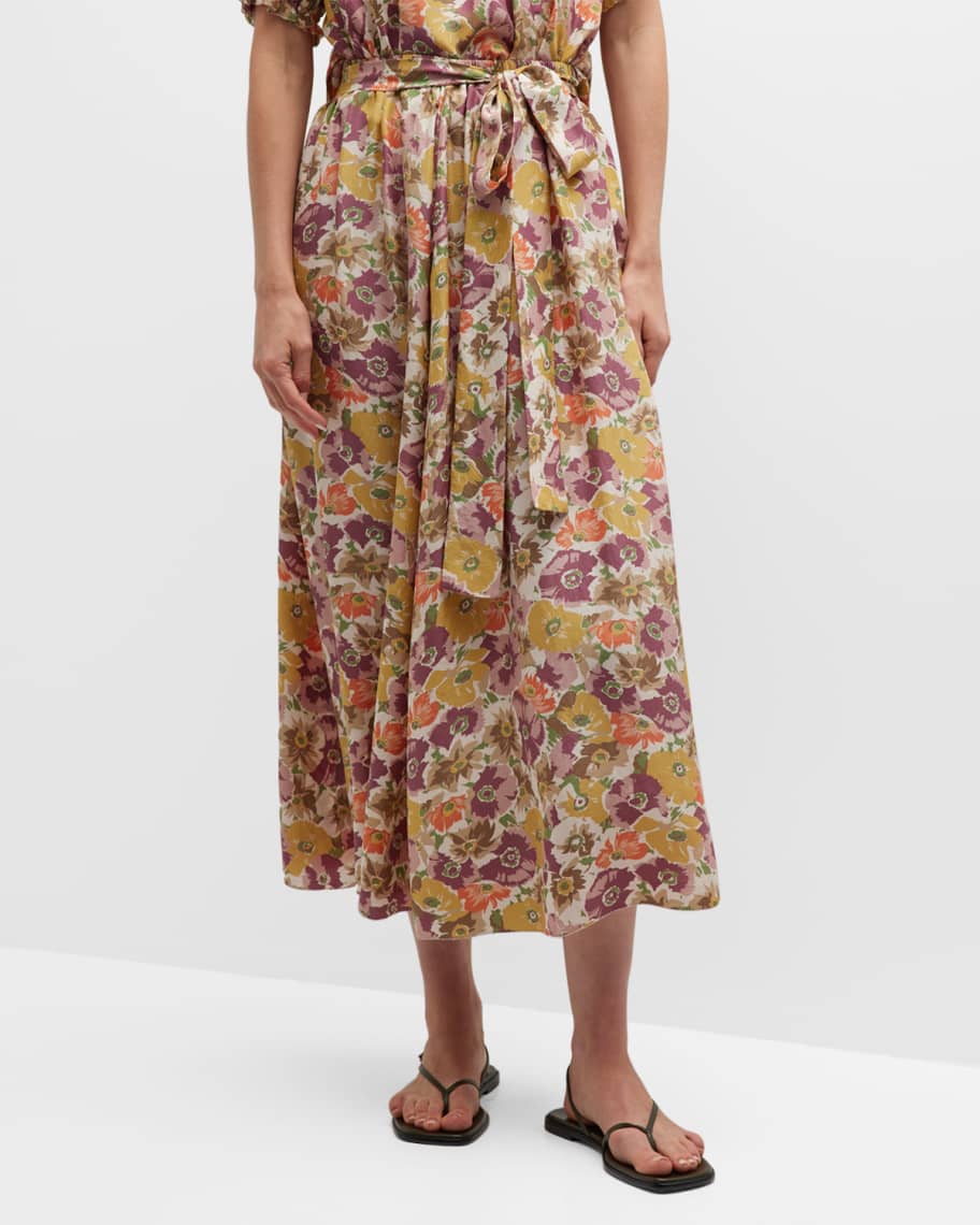 The Great The Papyrus Floral Midi Skirt | Neiman Marcus