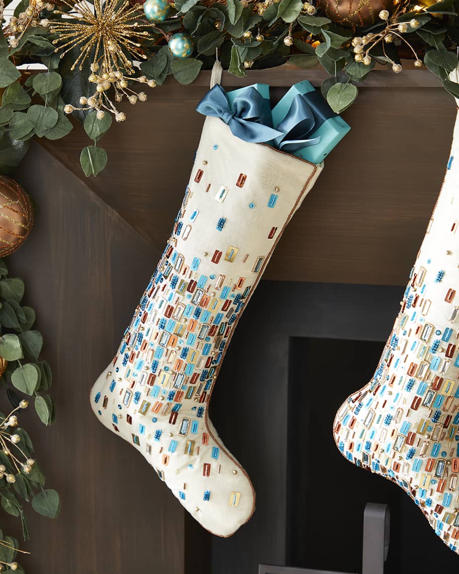 Kim Seybert Holiday Patina Christmas Stocking Neiman Marcus