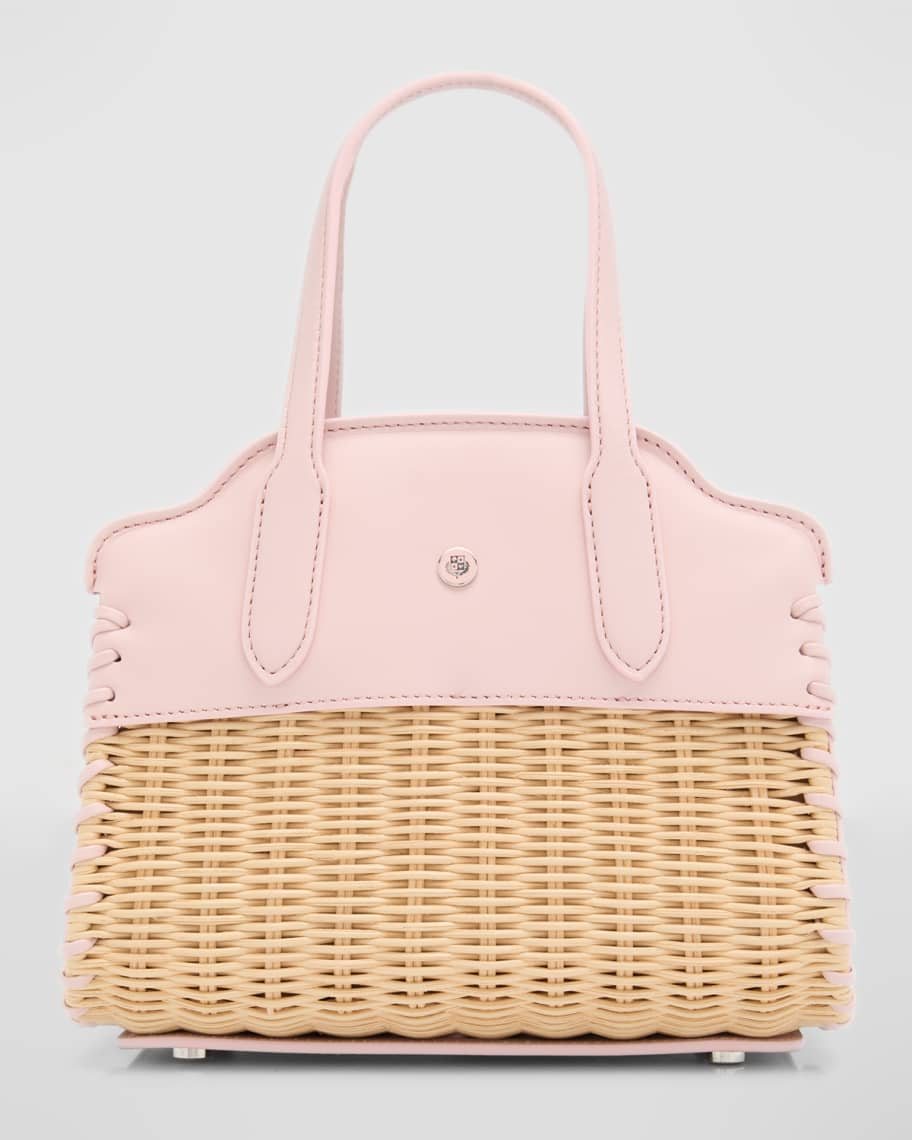 Loro Piana Micro Sesia Wicker & Leather Handbag | Neiman Marcus