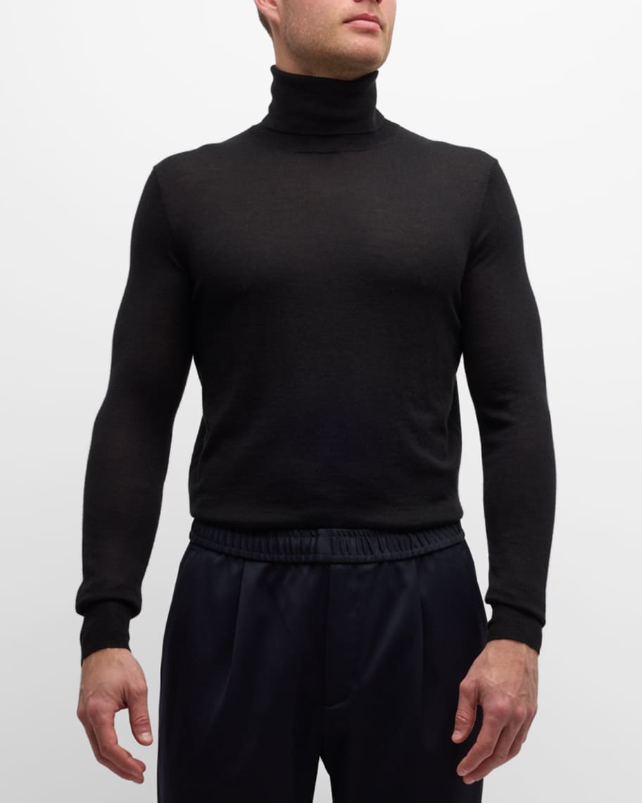 Neiman Marcus Men's Cashmere-Silk Turtleneck Sweater | Neiman Marcus