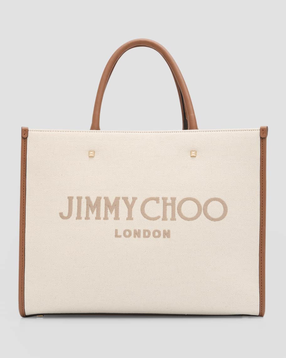 Jimmy Choo Varenne Medium Canvas Tote Bag | Neiman Marcus