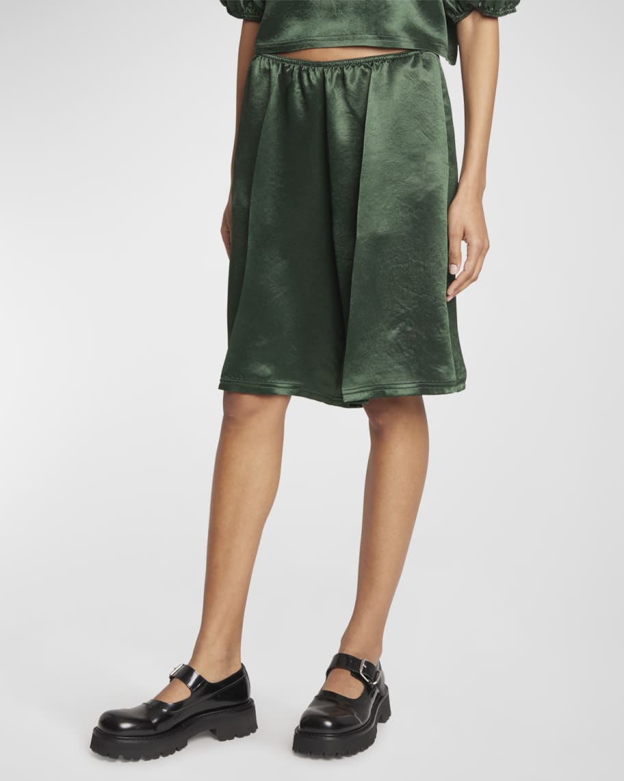 Black Paneled Faux-Leather Shorts by MM6 Maison Margiela on Sale