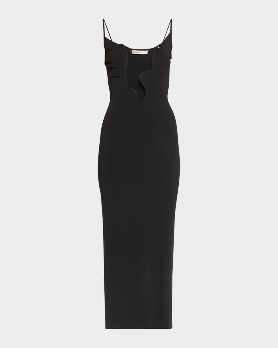 【関税込み】Christopher Esber ブラック Salacia スイムウェア Christopher Esber Salacia Plunging Wavy U-Ring Sleeveless