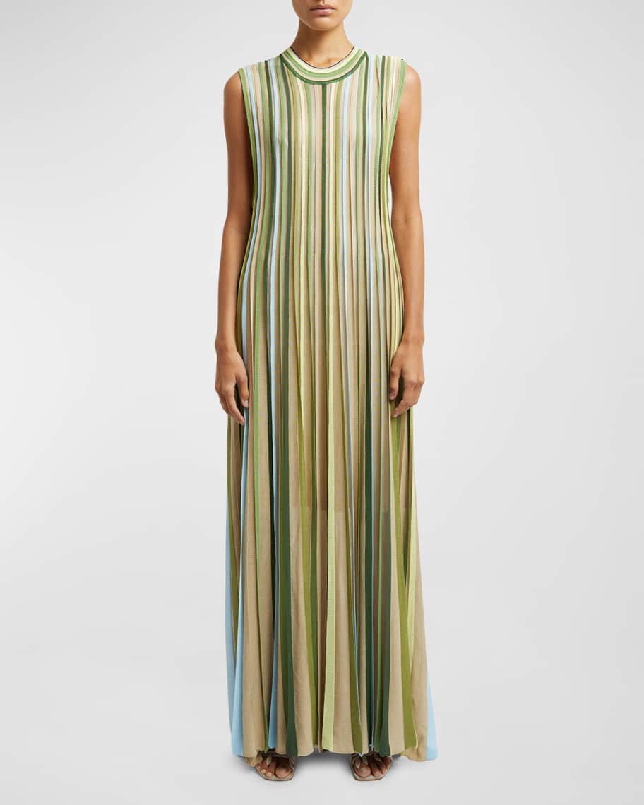 Christopher Esber Entwined Ribbon Pleated Knit Sleeveless Gown | Neiman ...