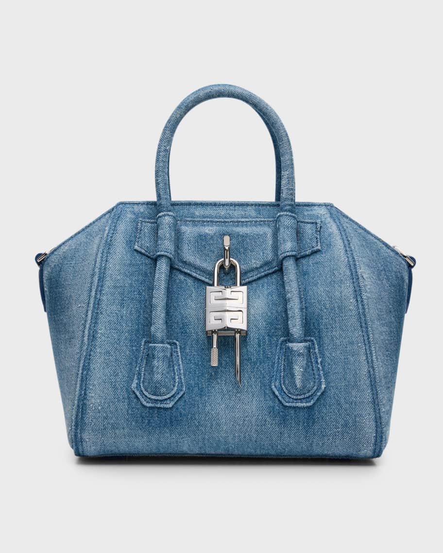 Givenchy Antigona Lock Mini Top Handle Bag in Denim Neiman Marcus