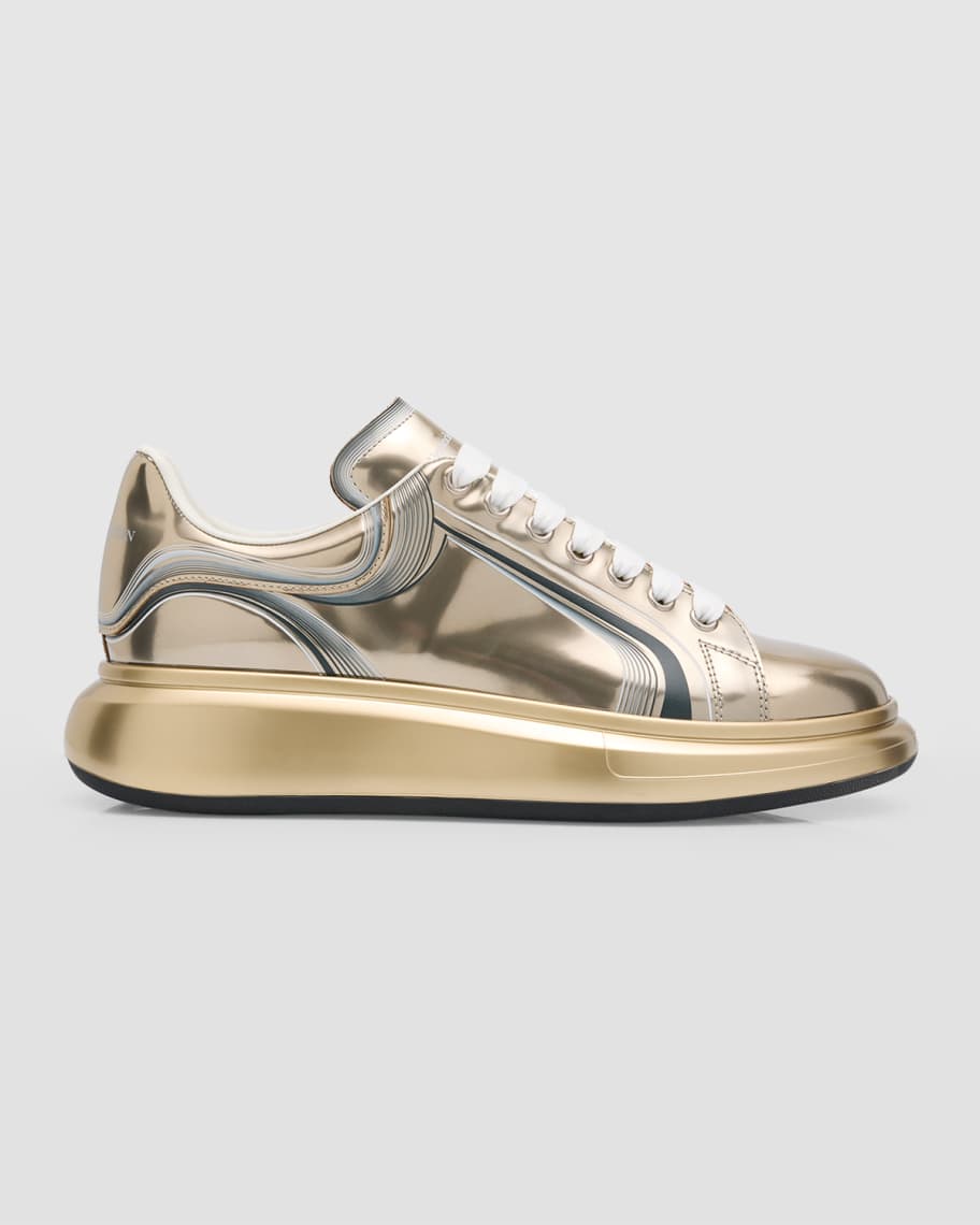 Alexander McQueen Men's Oversized Platform Metallic Leather 