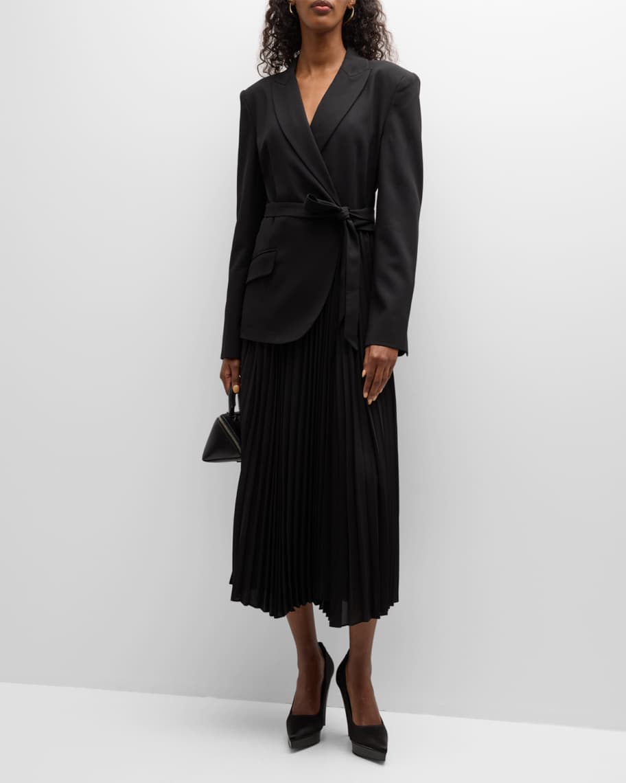 SIMKHAI Ambretta Crepe Combo Blazer Dress | Neiman Marcus