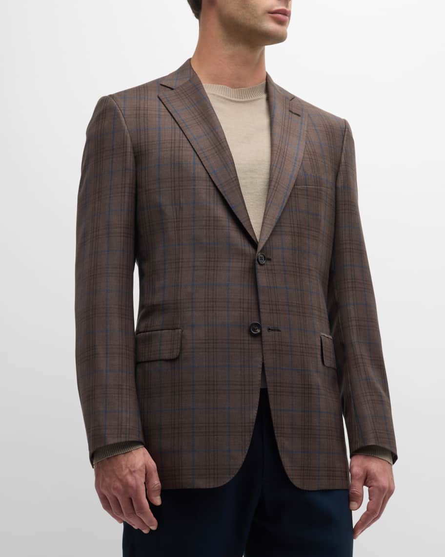 Brioni Men's Plaid Wool Sport Coat | Neiman Marcus