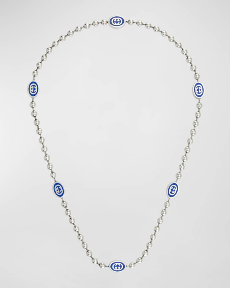 INTERLOCKING G BOULE CHAIN NECKLACE SILVER main image 0