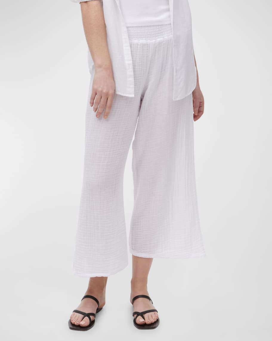 Medina Smocked Waist Cropped Pant