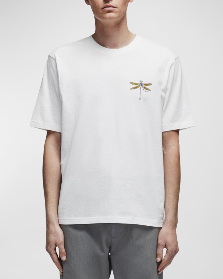 Black Dragonfly-embroidered cotton-poplin shirt, Alexander McQueen