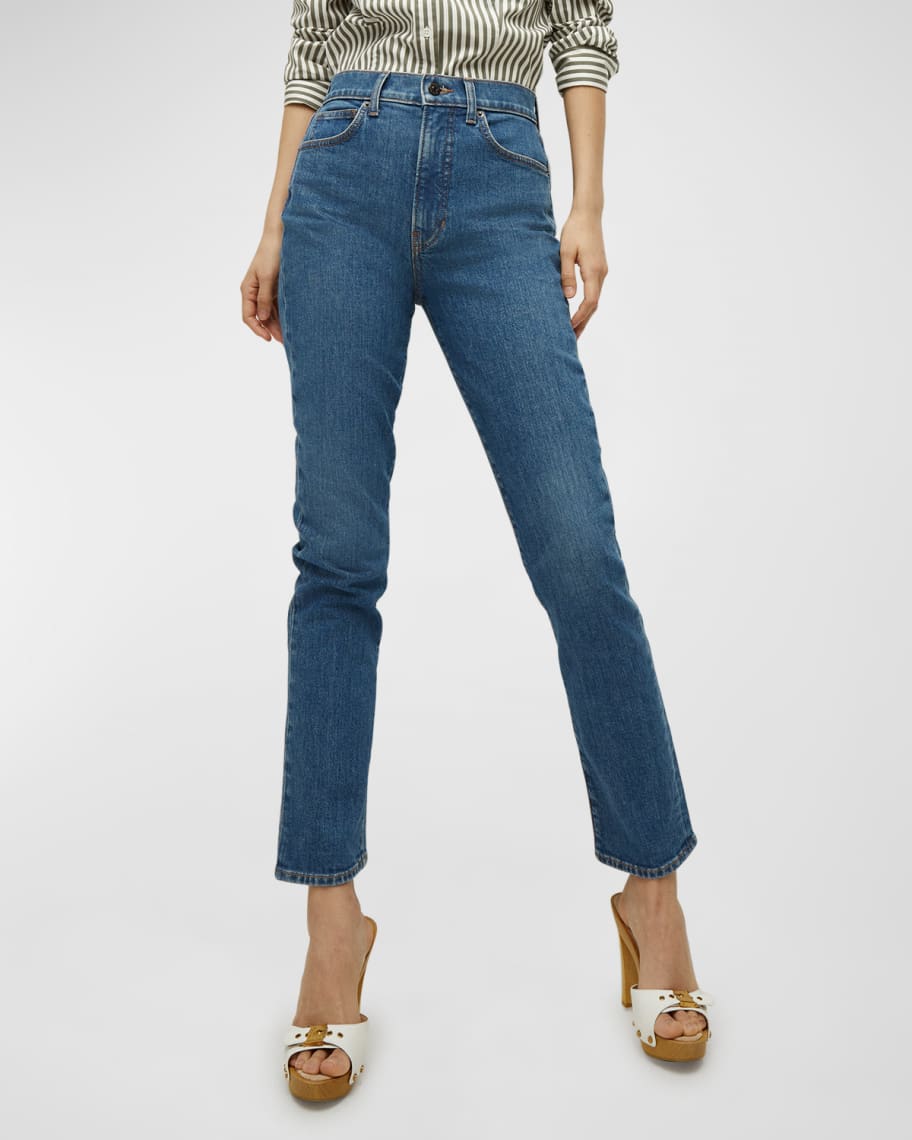 Veronica Beard Alenah Slim Straight Ankle Jeans | Neiman Marcus