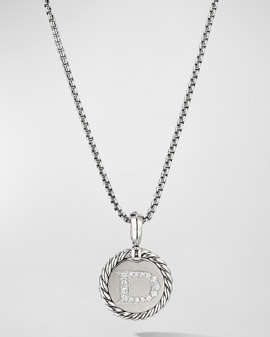 David Yurman Cable Collectibles Initial Pendant with Diamonds in Silver ...