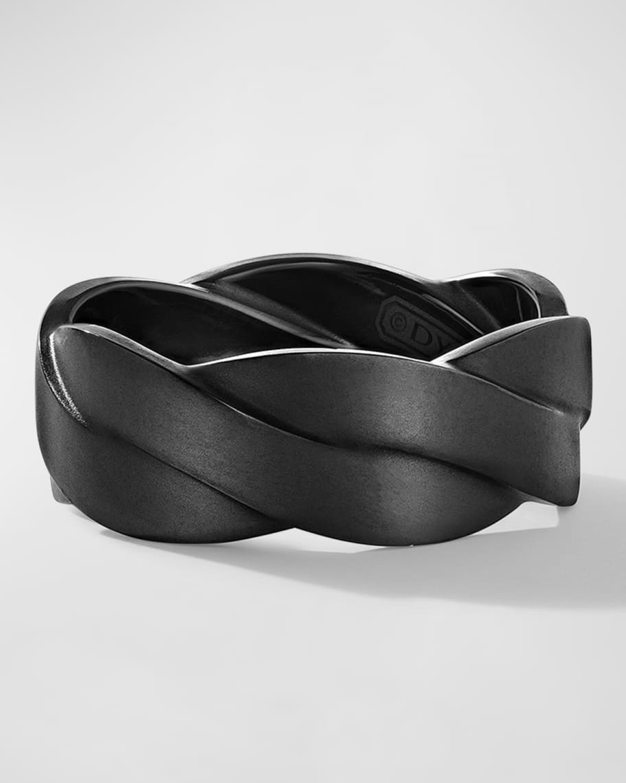 David Yurman Men's DY Helios Band Ring in Black Titanium, 9mm