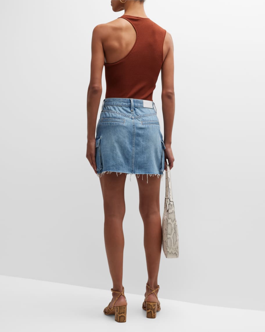 Image 3 of 6: Rhea Mini Denim Cargo Skirt