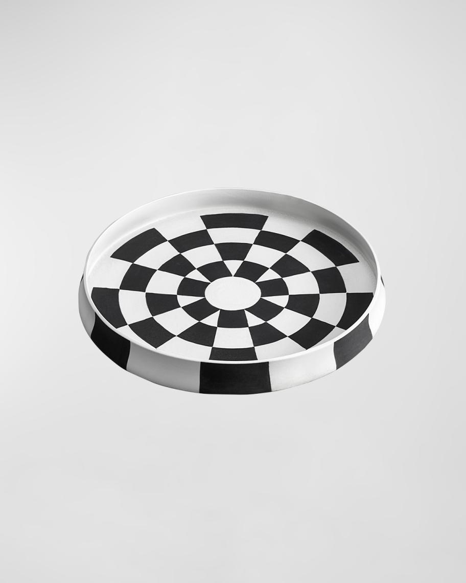 L'Objet Large Damier Round Platter | Neiman Marcus