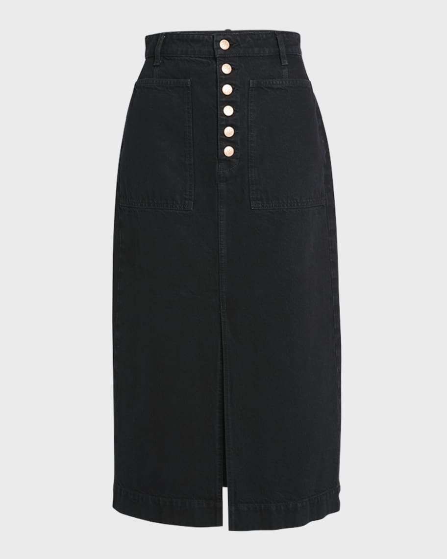 Image 1 of 6: The Bea Denim Midi Skirt