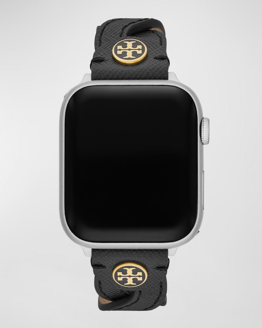 Tory Burch Black Braided Leather Apple Watch Band Miller Braided Band for Apple Watch®: Women main image 2