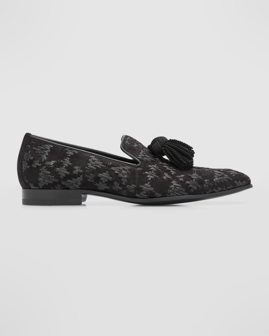 Jimmy Choo‎ Men\'s Foxley Black & Gold Glitter Tassel Loafers Size EU 40.5 / US 8 Jimmy Choo Men main image 4