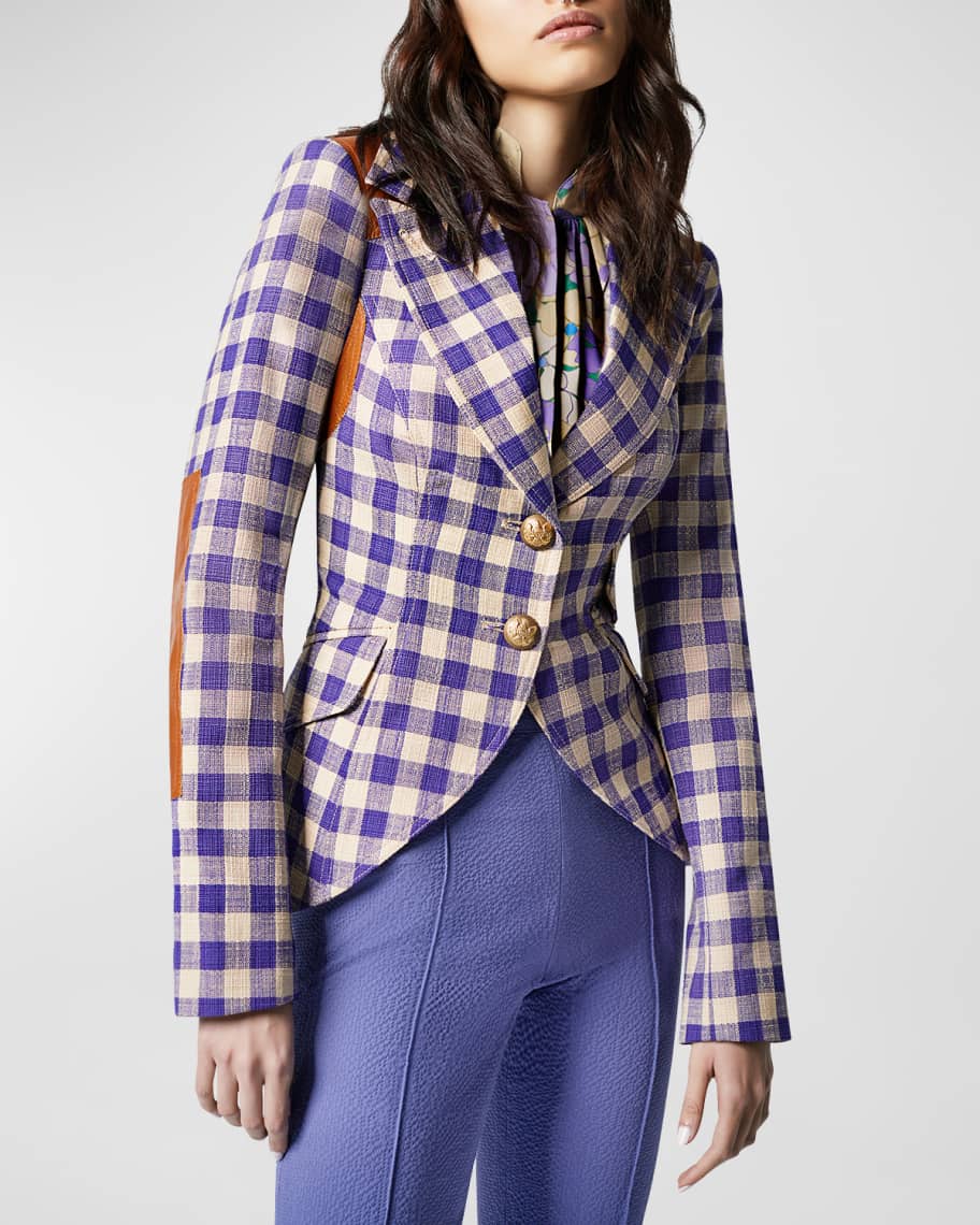 Smythe Rifle Patch Equestrian Blazer with Leather Patch Neiman