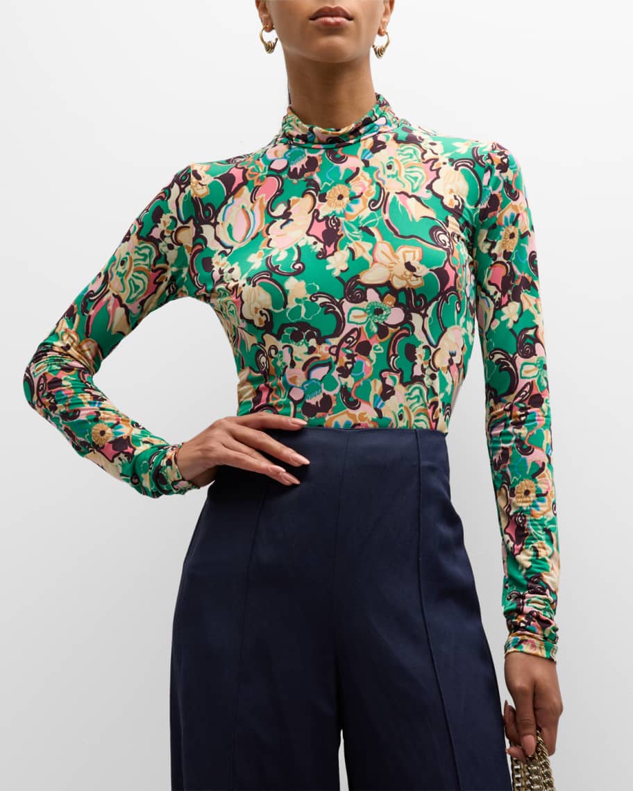 A.L.C. James Floral Mock-Neck Top | Neiman Marcus