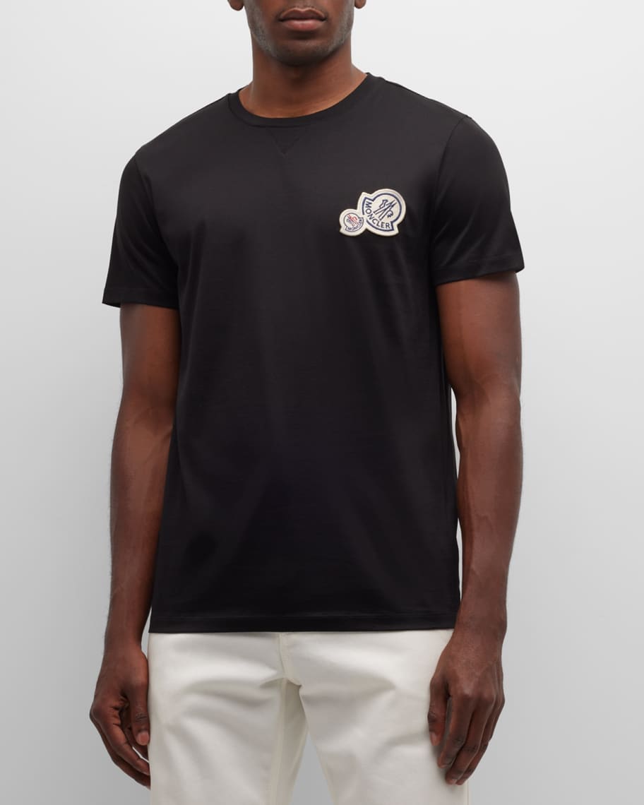 White Double logo cotton-jersey T-shirt, Moncler