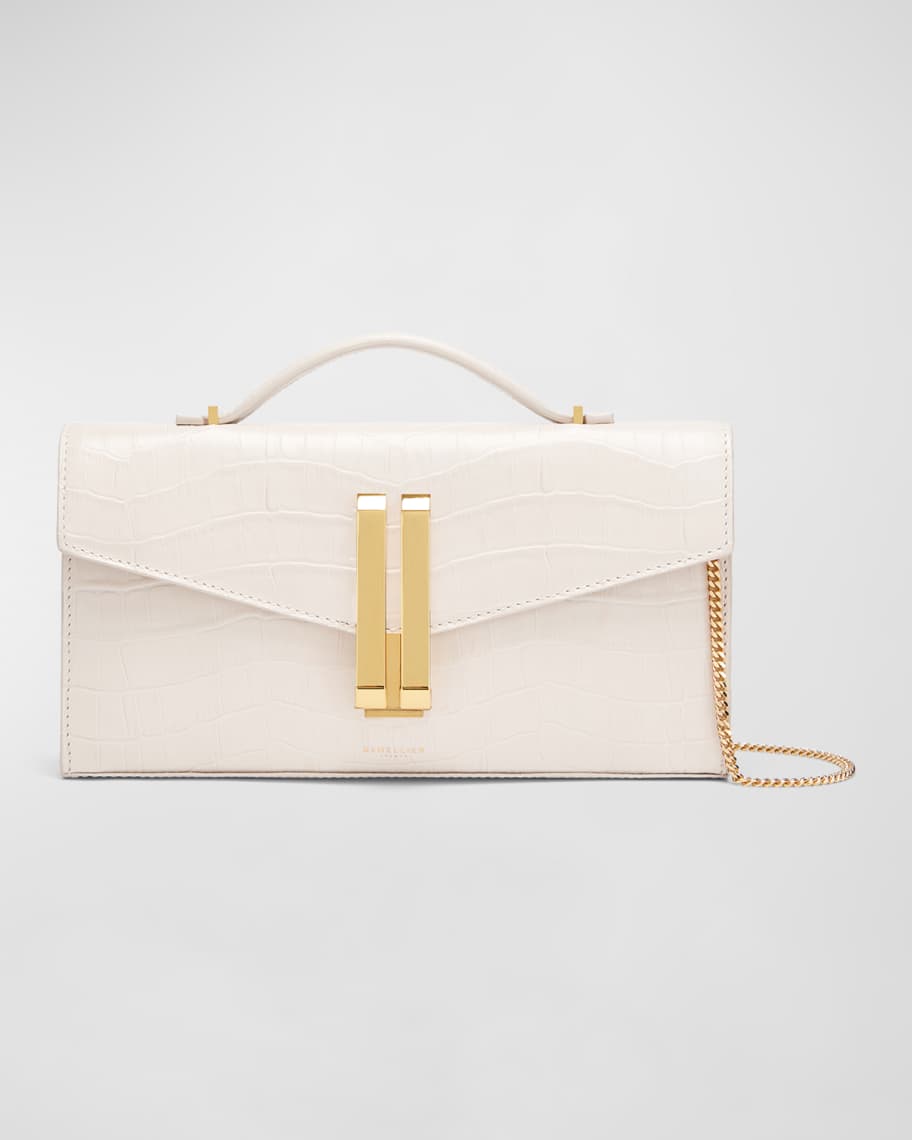 DeMellier Vancouver CrocEmbossed Clutch Bag Neiman Marcus