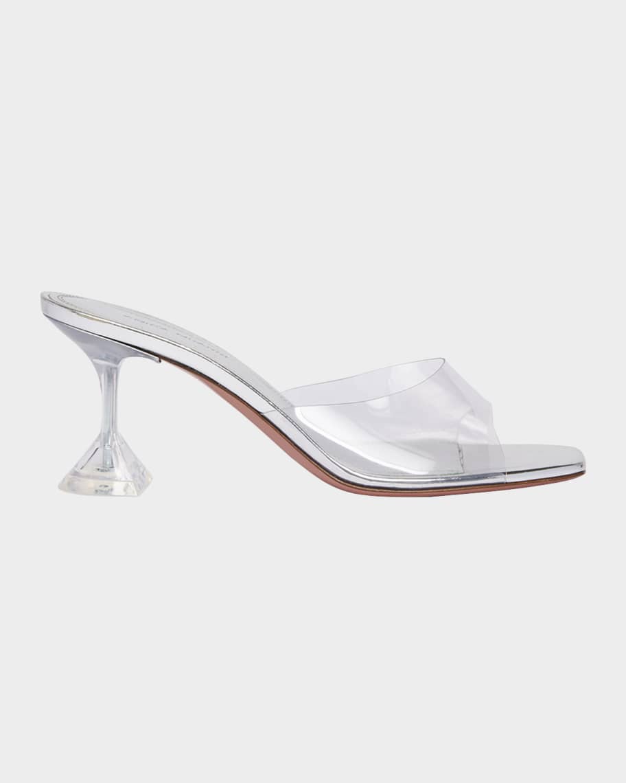 サンダル・ミュール AMINA MUADDI LUPITA MULE SANDALS IN CRYSTAL MESH AMINA MUADDI Lupita crystal-embellished fishnet and leather