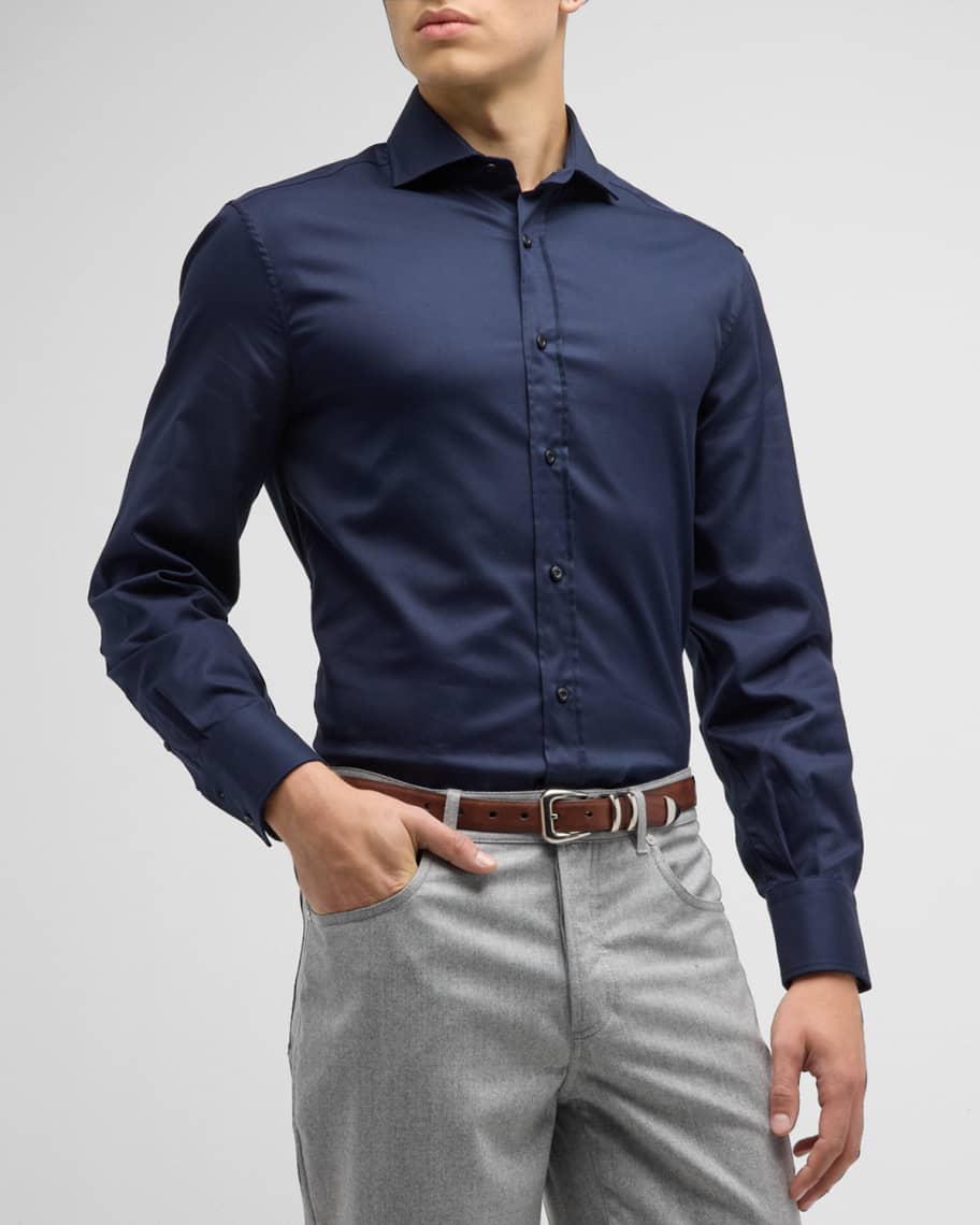 Brunello Cucinelli Men's Cotton Twill Sport Shirt