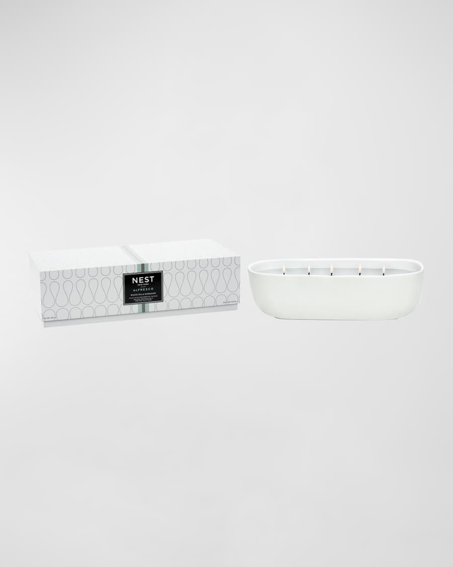 NEST New York White Tea and Rosemary Alfresco Multi-Wick Trough Candle, 1250 g