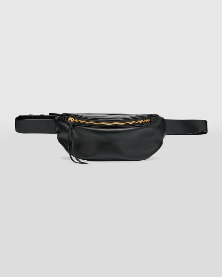 Jil Sander Moon Small Zip Leather Belt Bag | Neiman Marcus