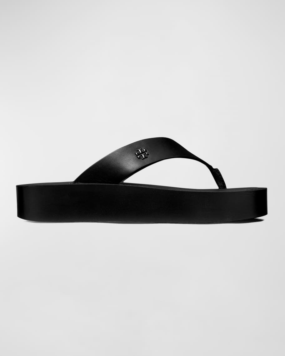 Tory Burch Leather Medallion Flip Flop Sandals | Neiman Marcus