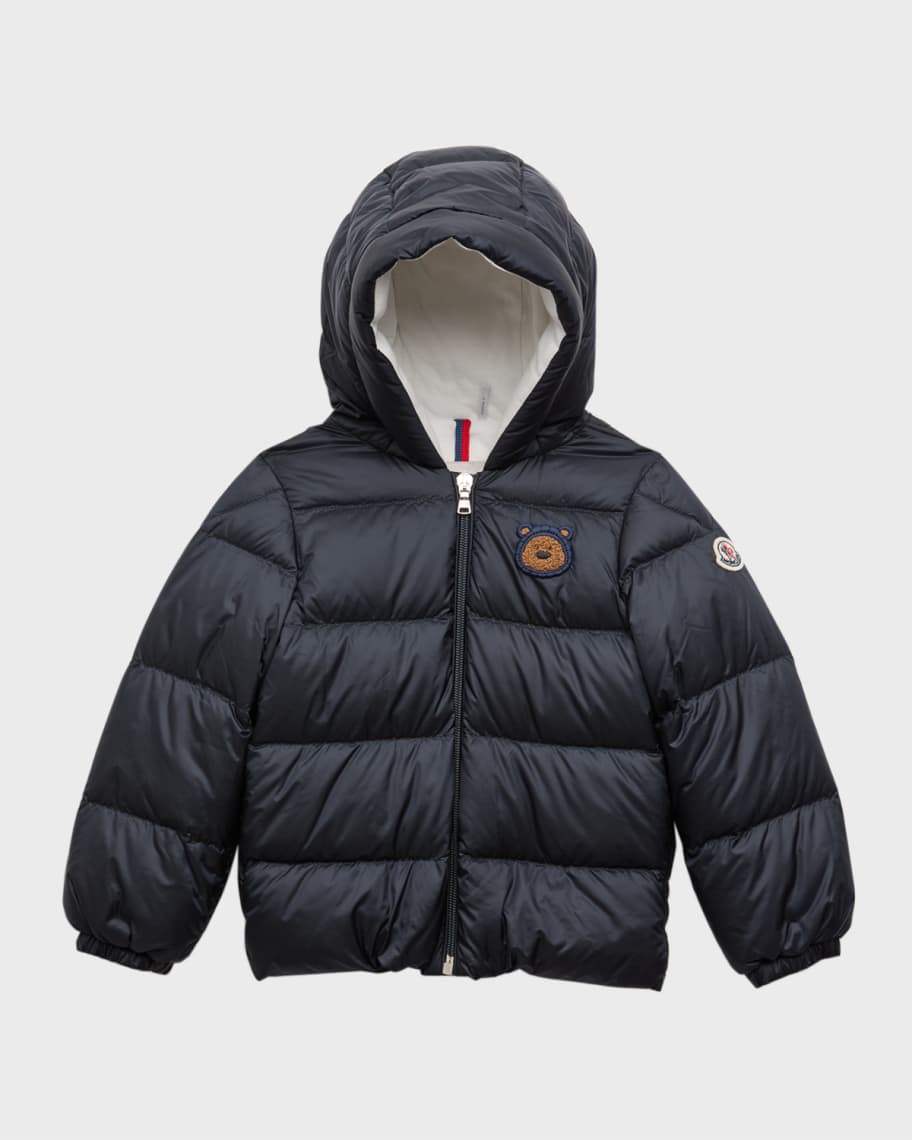 Moncler Kid's Odon Bear Patch Puffer Jacket, Size 12M-3 | Neiman Marcus