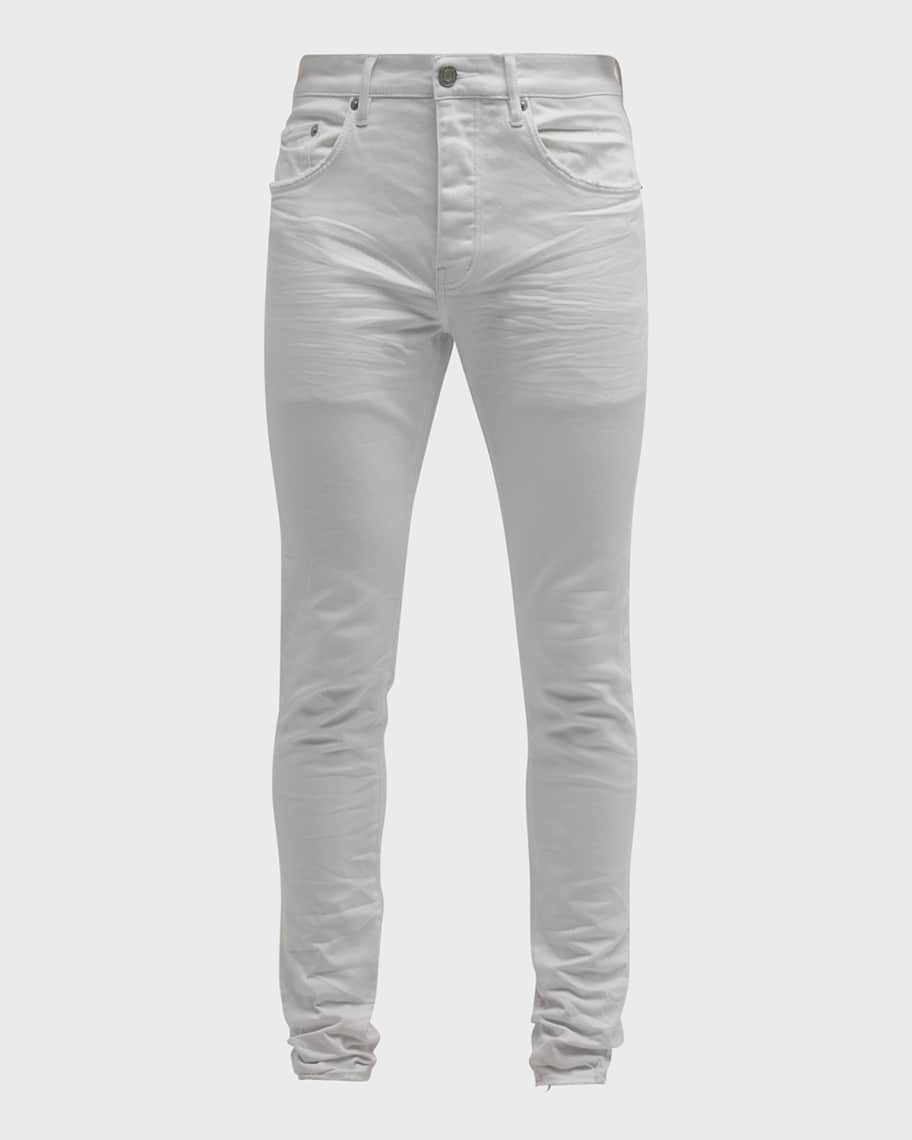 PURPLE Men's P001 Optic White Skinny Jeans | Neiman Marcus