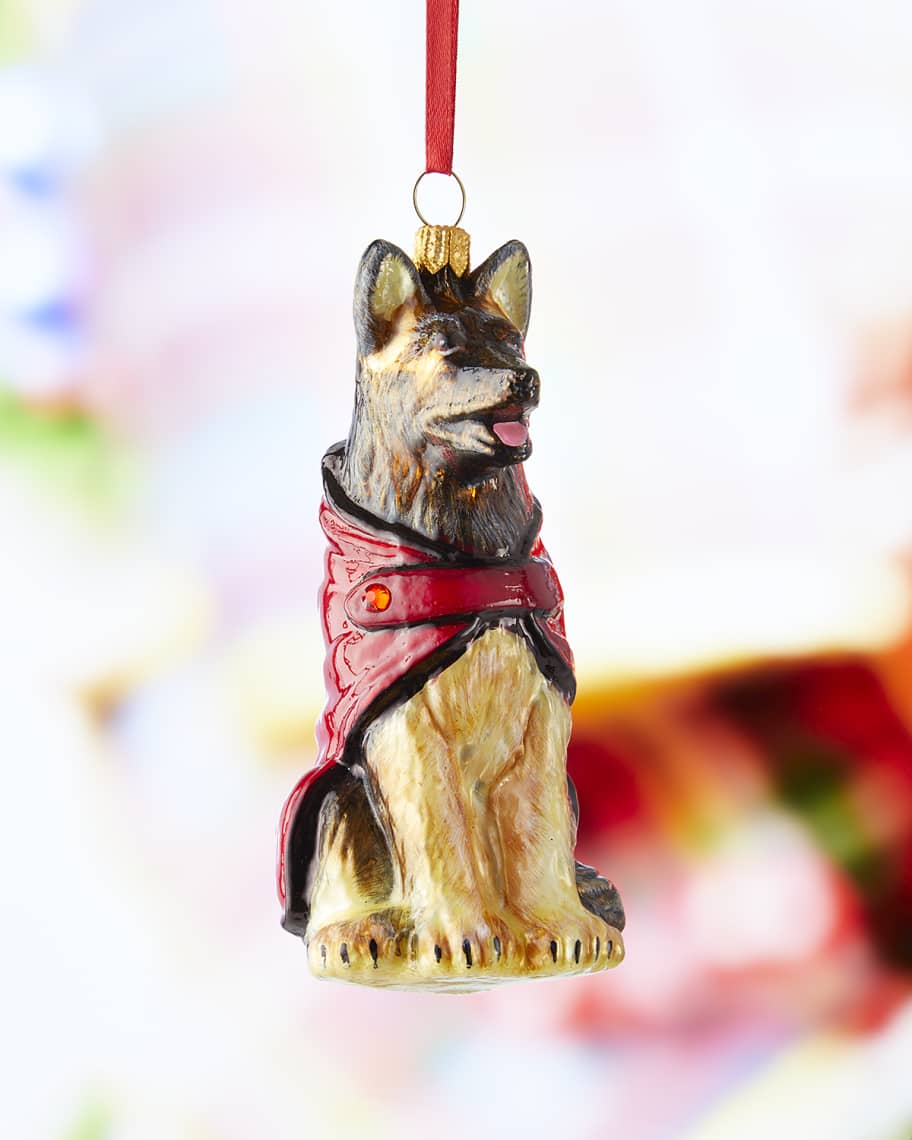 Joy To The World Collectibles German Shepherd in Red and Black Jacket  Ornament