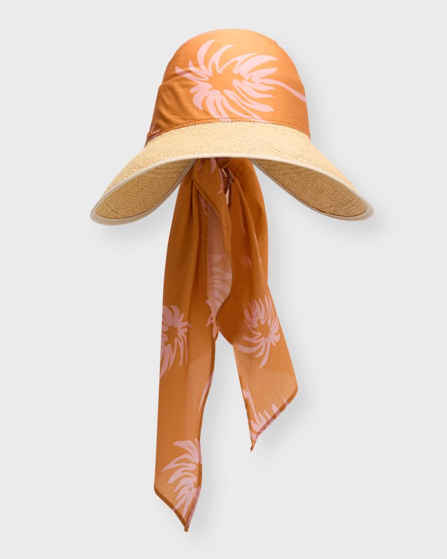 Sensi Studio Straw Visor With Scarf | Neiman Marcus display picture 1