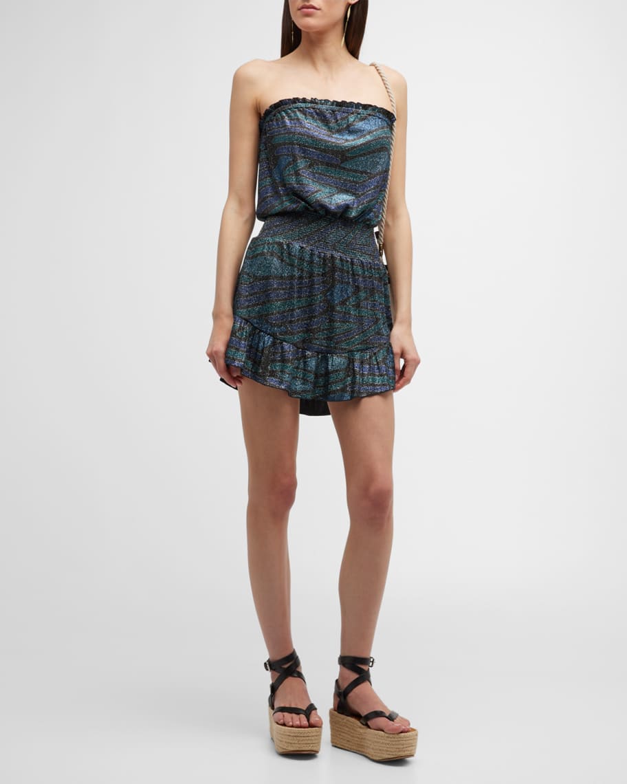 Ramy Brook Paradise Sparkle Marina Strapless Mini Dress | Neiman Marcus