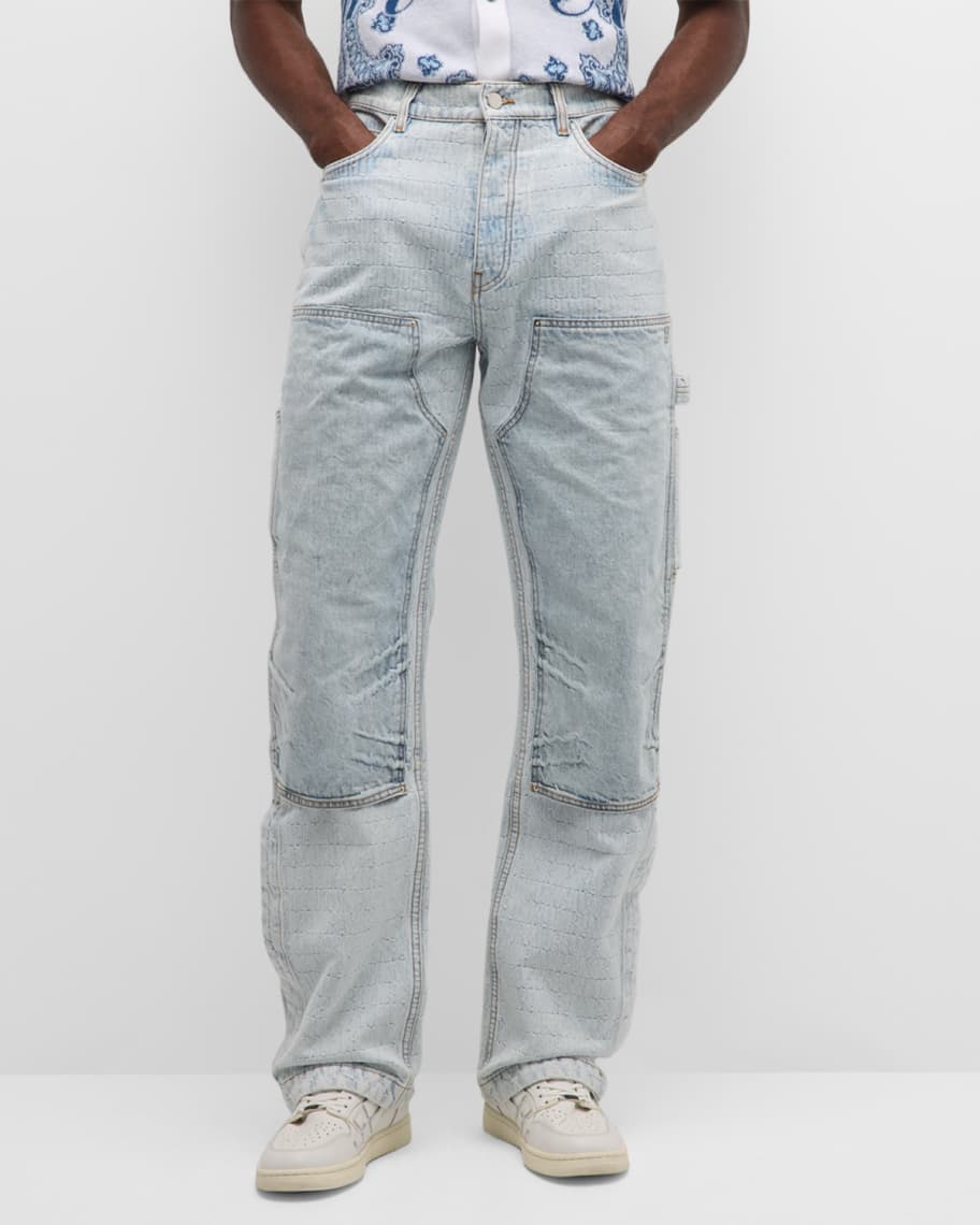 Amiri Men's Logo Jacquard Carpenter Jeans | Neiman Marcus