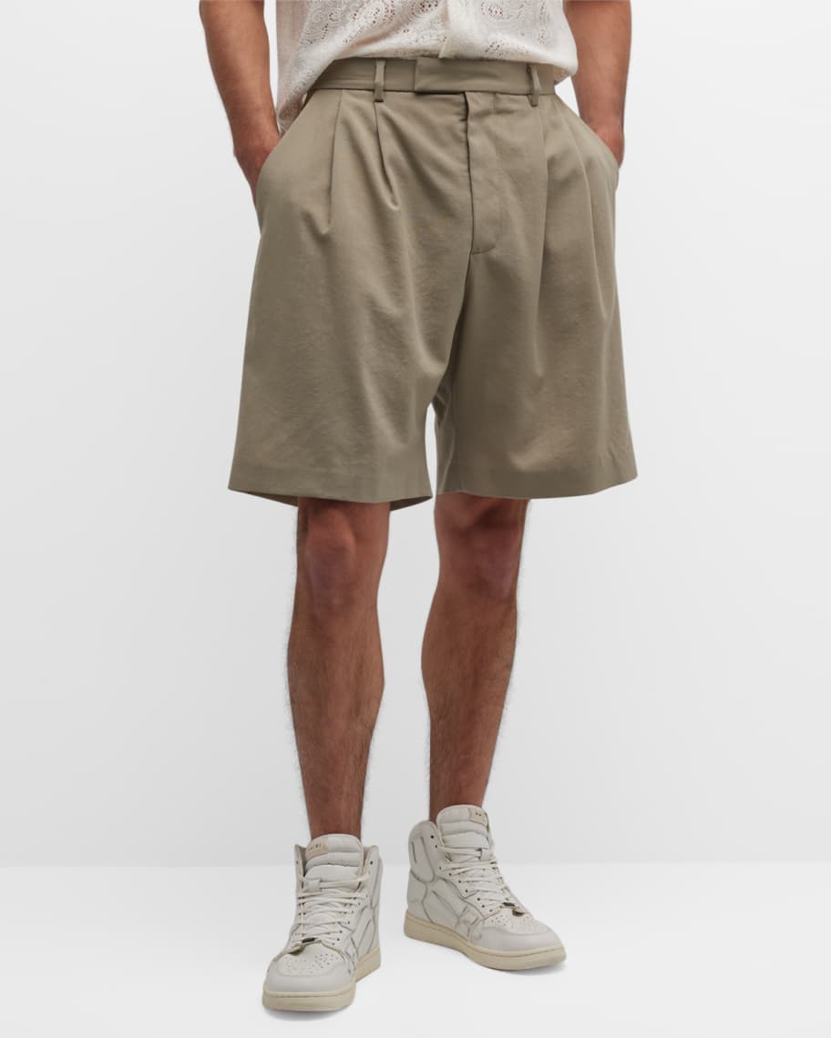 Amiri Men's DoublePleated Wool Shorts Neiman Marcus