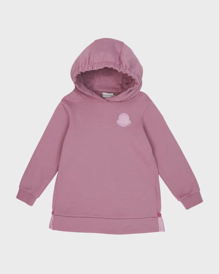 ワンピース Moncler Girl's Logo-Print Hooded Fleece Dress, Size 12 Moncler Girl's Embroidered Emblem Fleece Hoodie Dress, Size