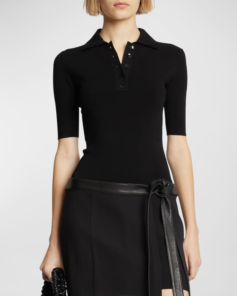 Proenza Schouler Silk Viscose Polo Bodysuit | Neiman Marcus