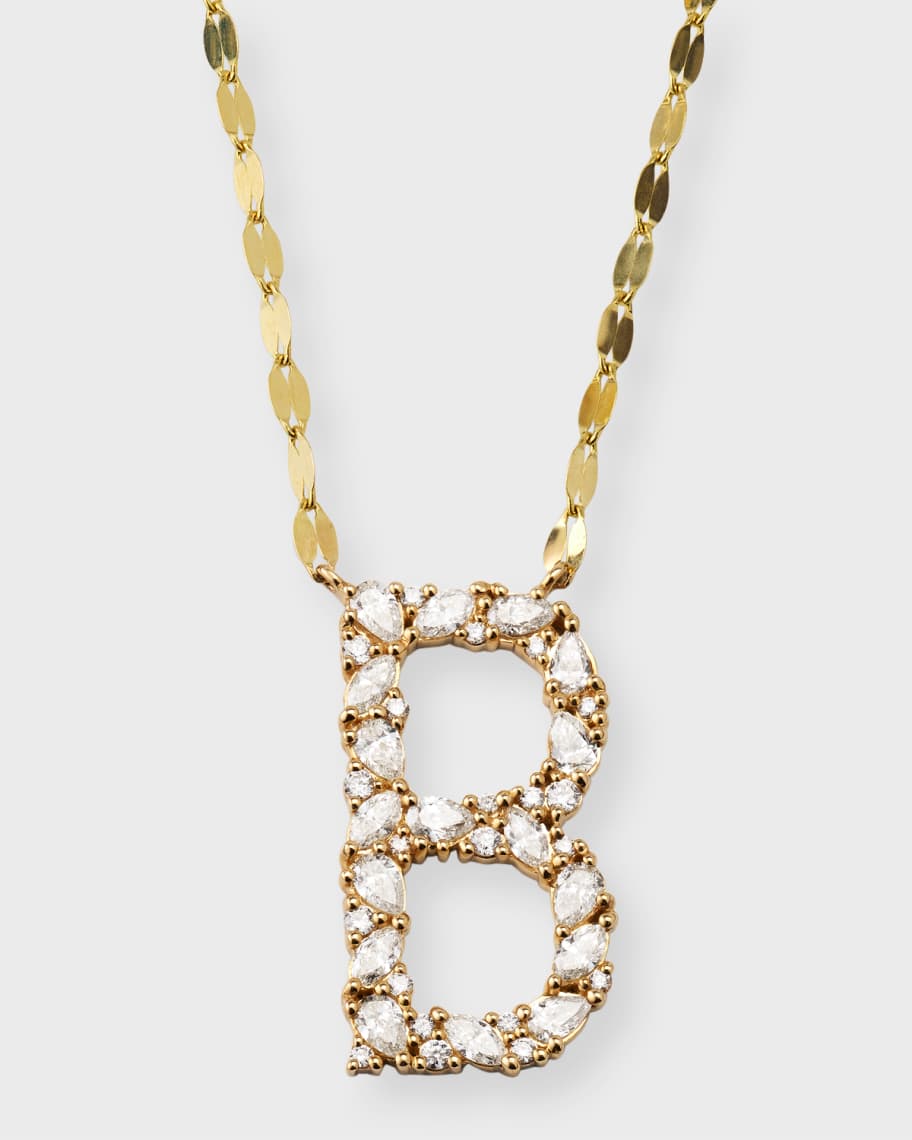 LANA Initial Block Letter B Diamond Necklace Neiman Marcus