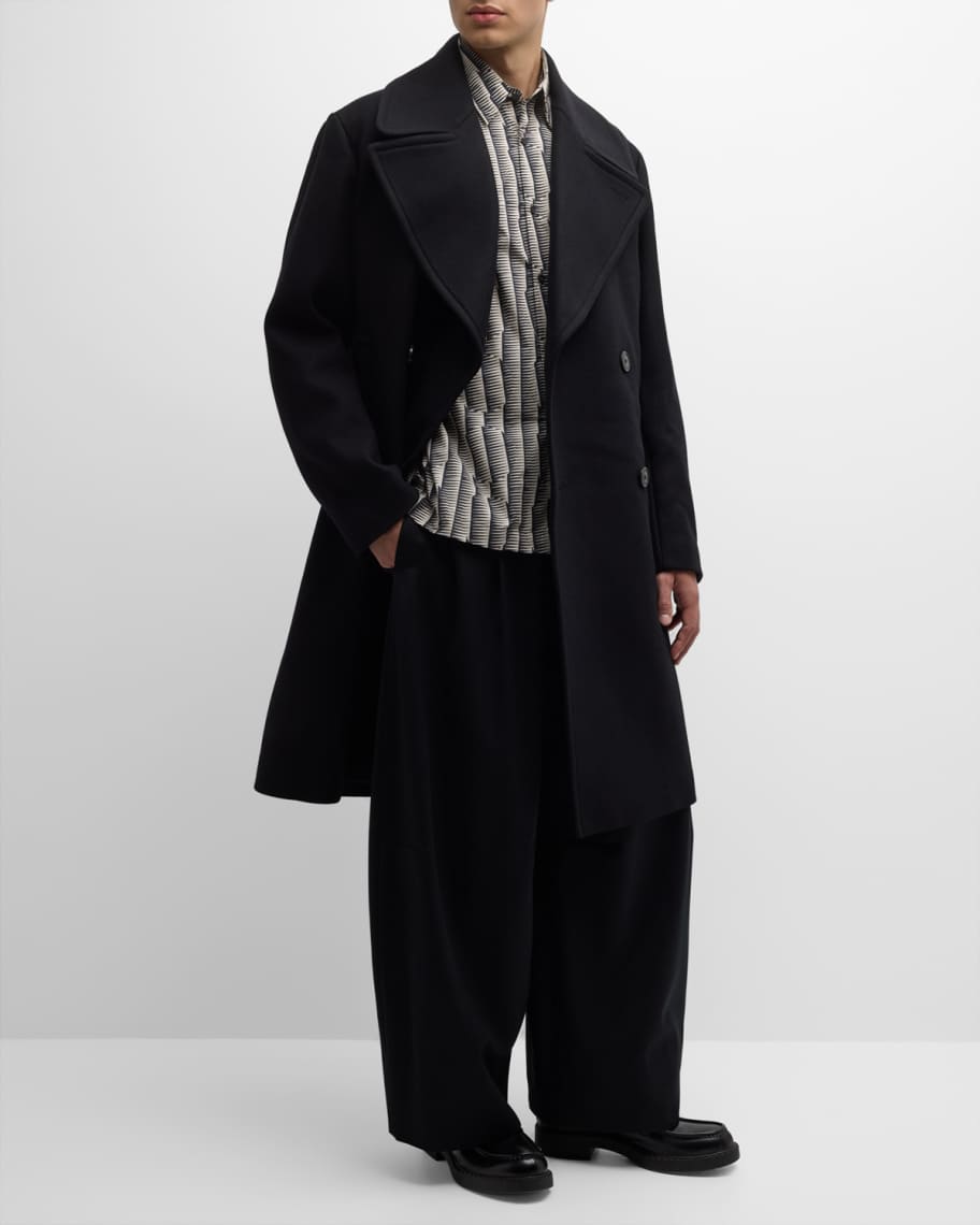 Dries Van Noten Men's Raven Double-Breasted Topcoat | Neiman Marcus