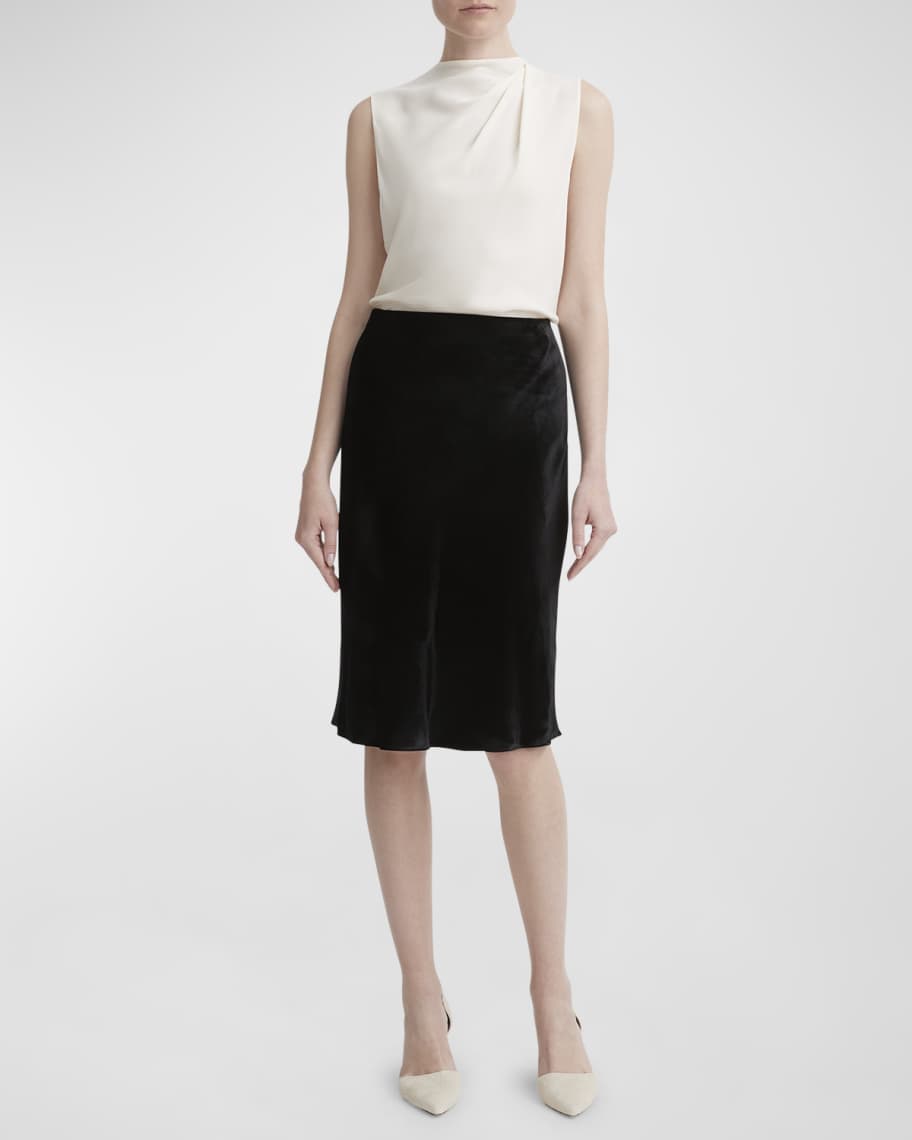 Image 3 of 3: Short Silk-Blend Slip Skirt