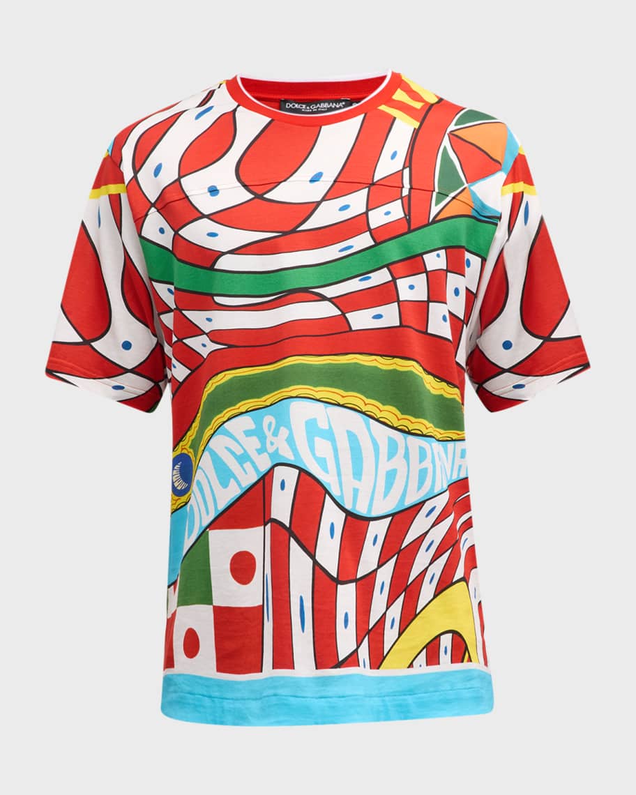 Dolce & Gabbana Multicolor Soldier Carretto Silk Top  T-shirt