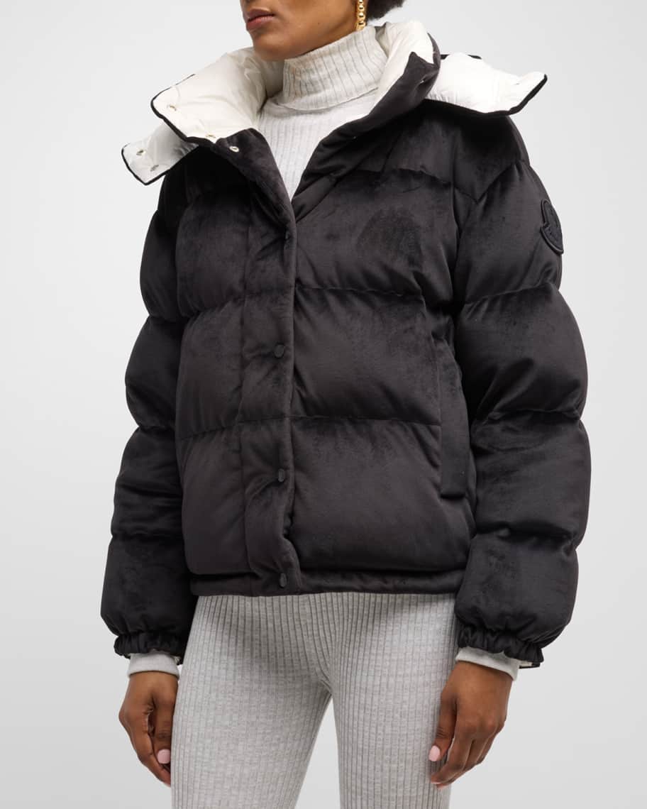 Moncler Daos Velvet Puffer Jacket | Neiman Marcus