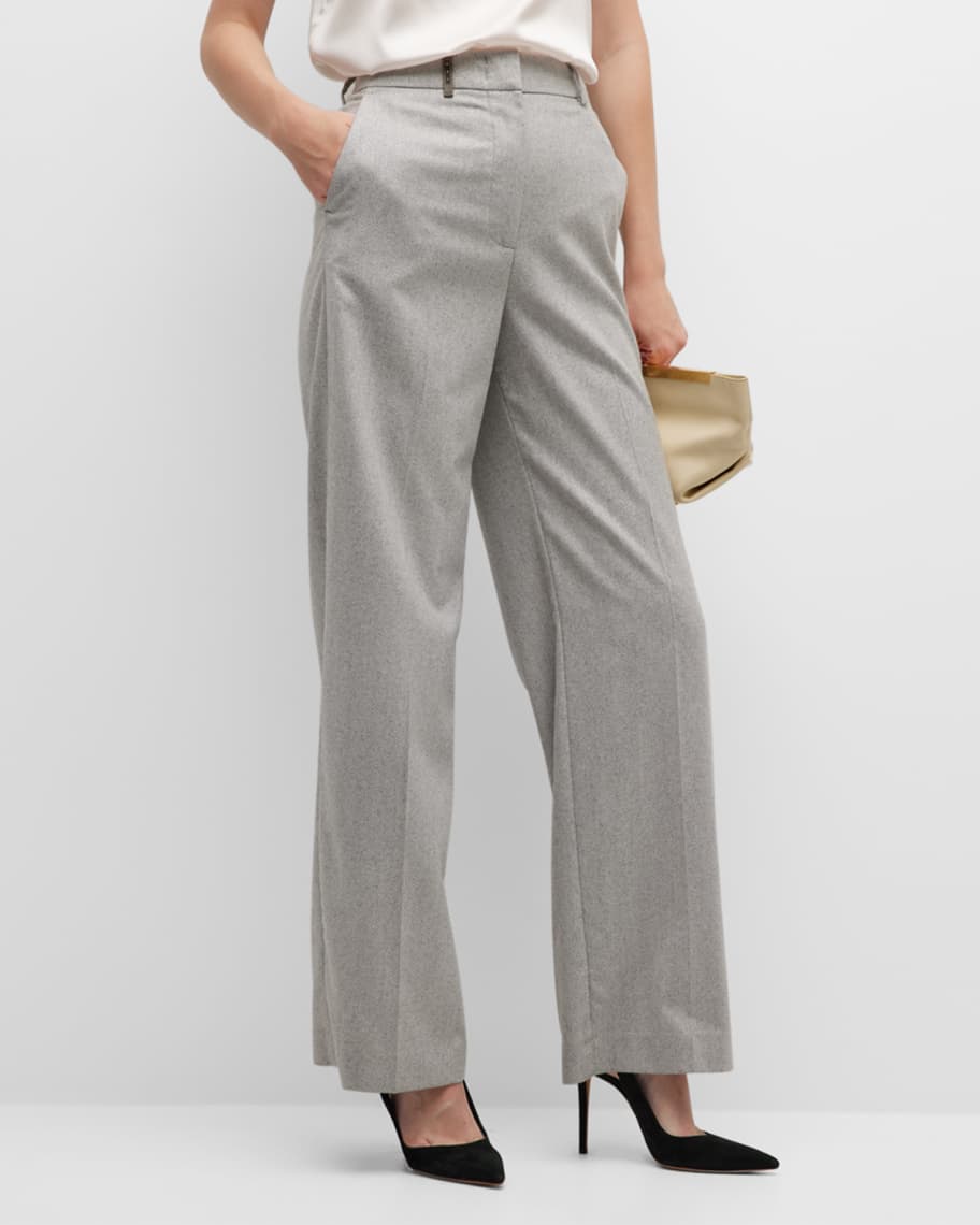 Image 1 of 6: Herringbone Palazzo Pants