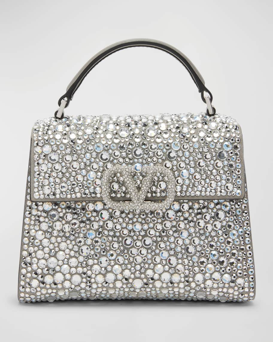 Valentino Garavani VSLING Mini Rhinestone Top-Handle Bag | Neiman Marcus